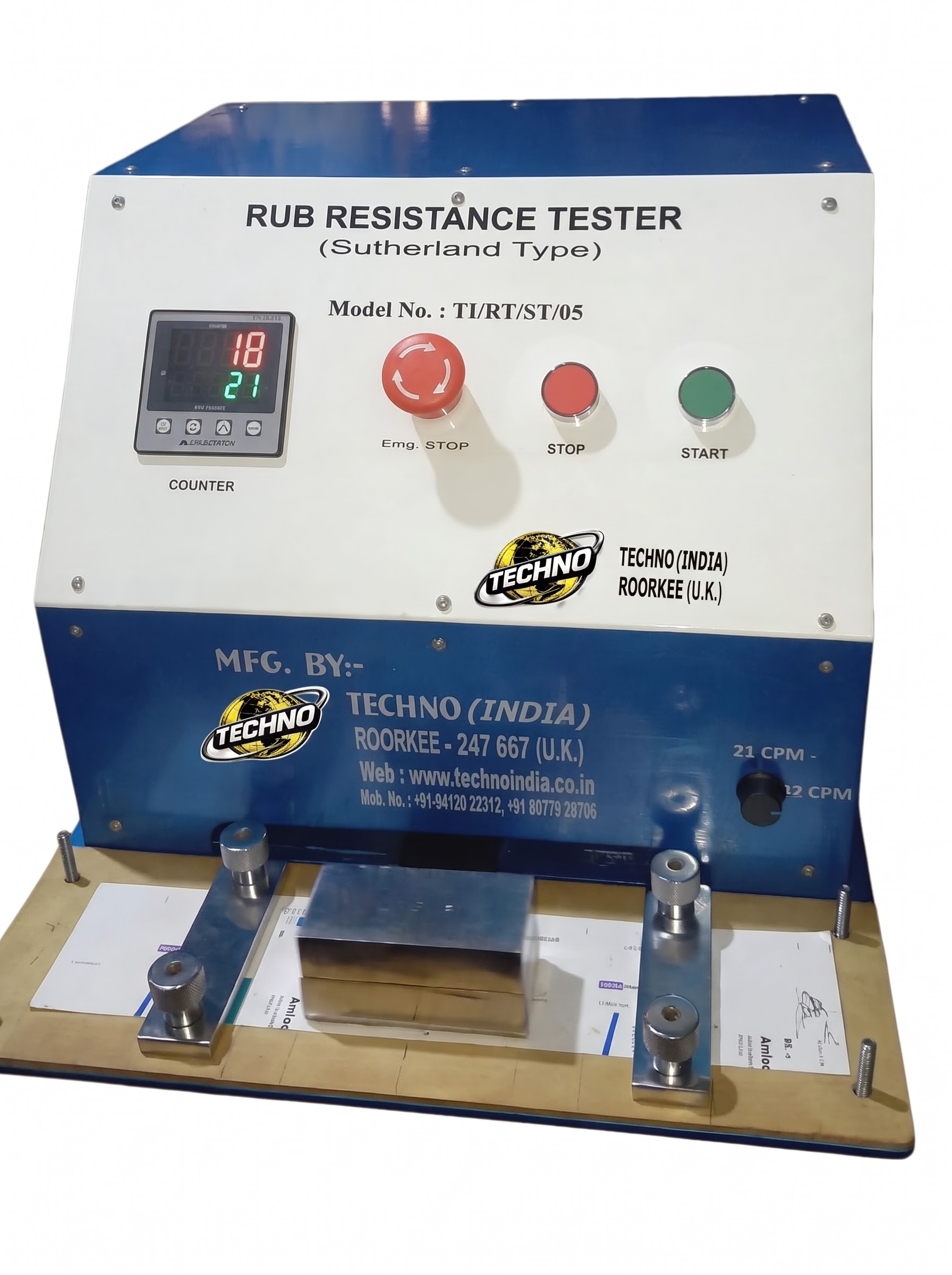 Rub Resistance Tester (Sutherland Type)